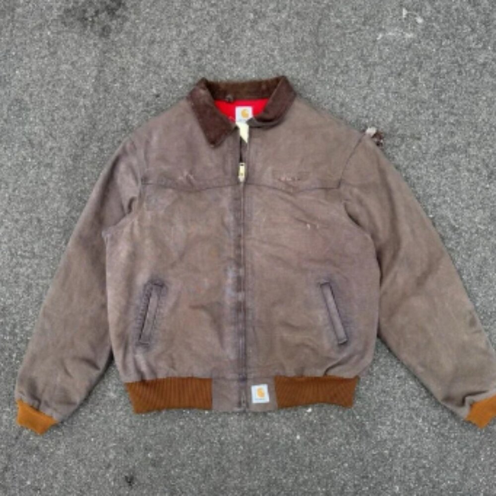 Vintage Carhartt Sante Fe Jacket Quilt Lined Mens 2XL Brown USA